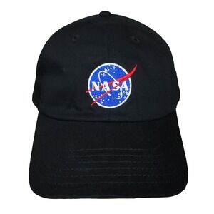 NASA Dad Hat Cap Embroidered Logo Space Camp Black Cotton NWT